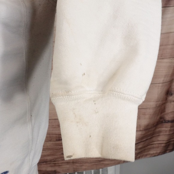 VINTAGE RUSSELL ATHLETIC PRO COTTON USA MADE WHITE CREW NECK SWEATSHIRT XL STAIN - Picture 8 of 16